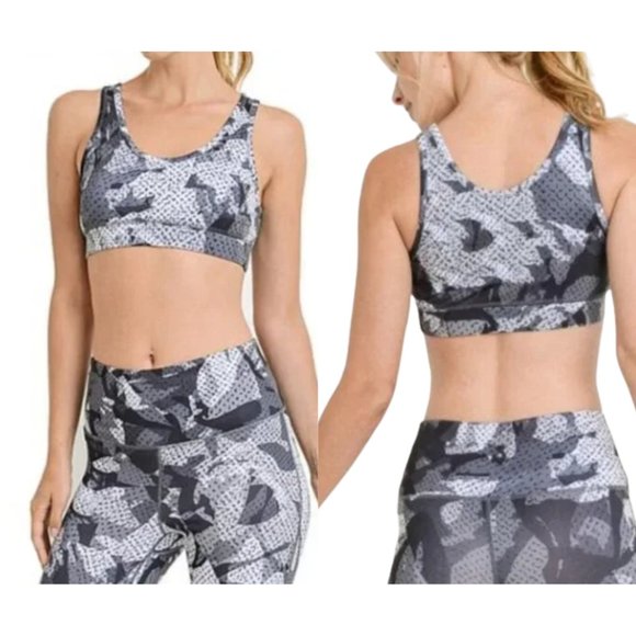 Mono B Other - NWT MONO B Sports Bra Abstract Camo Black/Gray/White SIZES MEDIUM & LARGE